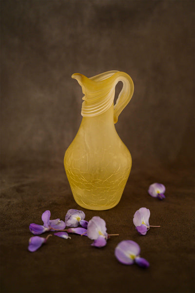 Jar Glass Antic Yellow Colour