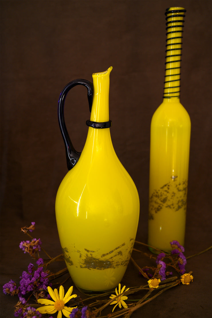 Jug Glass Yellow Azure Colour Handle