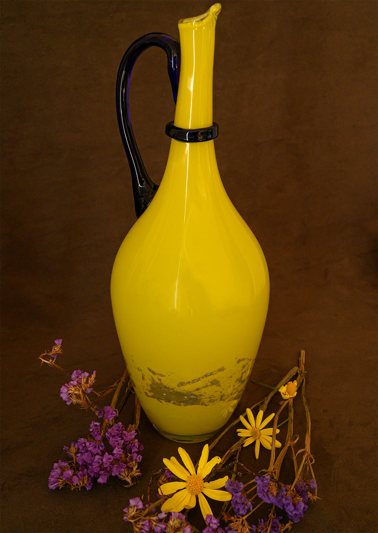 Jug Glass Yellow Azure Colour Handle