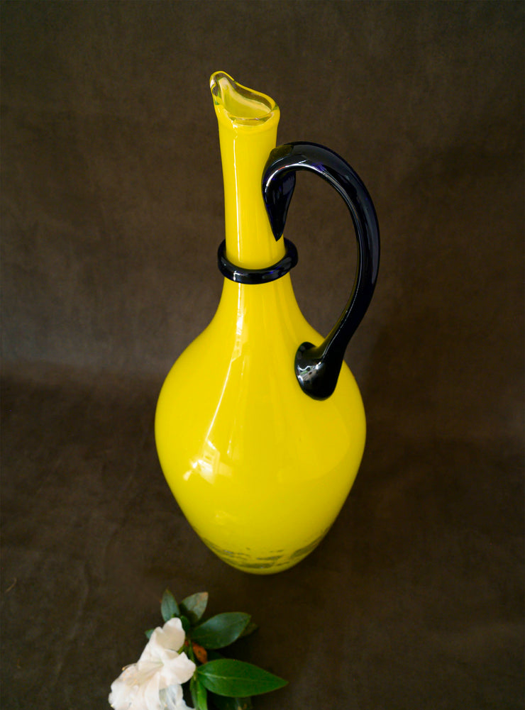 Jug Glass Yellow Azure Colour Handle