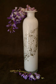 Vase Glass White Silver Colour